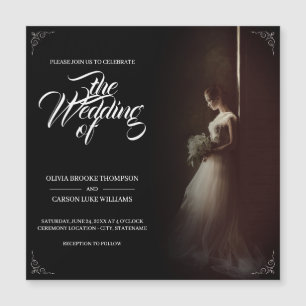 Wedding announcement with standing bride - Classic