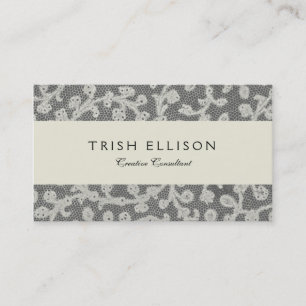 Wedding Antique Lace Linen White Classic Pretty Business Card