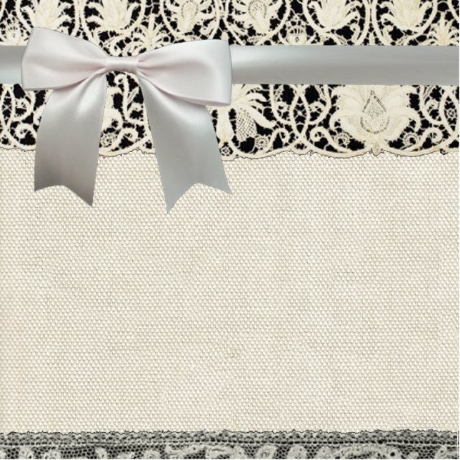 Wedding Antique Lace Linen White Classic Pretty Photo Sculpture Magnet (Front)