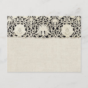 Wedding Antique Lace Linen White Classic Pretty Postcard
