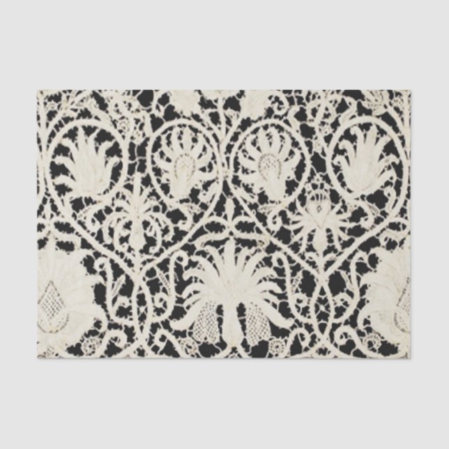 Wedding Antique Lace Linen White Classic Pretty Tissue Paper (Front)