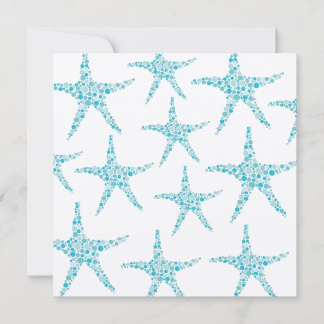 Wedding Aqua Turquoise Starfish Beach Invitation (Front)