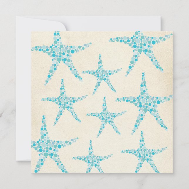 Wedding Aqua Turquoise Starfish Invitation (Front)