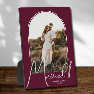 Wedding Arch Photo Burgundy Plaque