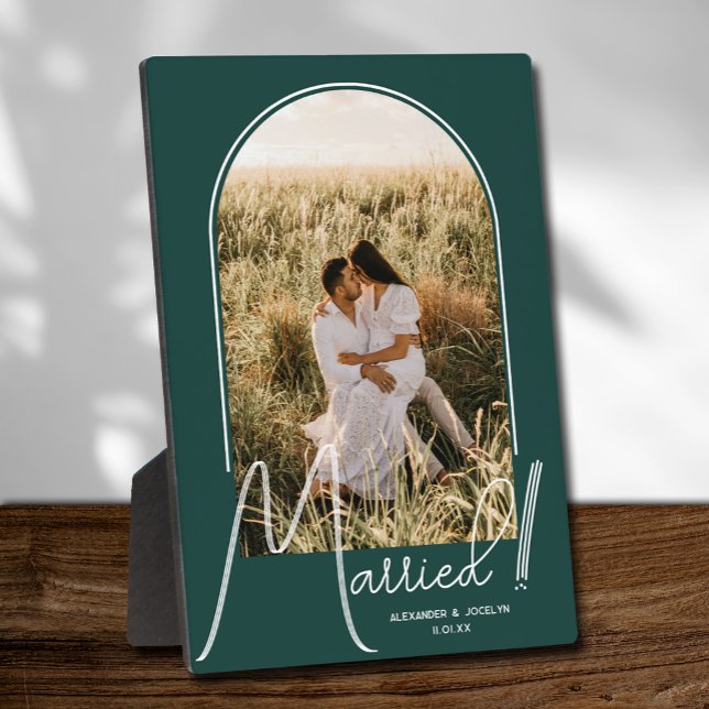 Wedding Arch Photo Emerald Green Plaque (Creator Uploaded)