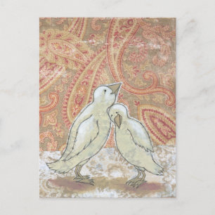 Wedding art blank postcards perfect couple birds