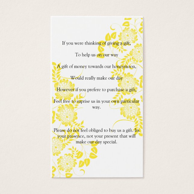 wedding ask for gift of money (Front)