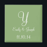 Wedding Asparagus Cute Monochromatic Magnet<br><div class="desc">Wedding Favour Monogram Magnets Featuring Bride's Name,  Groom's Name and Wedding Date Custom Style Design -  posh and personalizable Personalizable Option - Asparagus Cute Monochromatic Colour Design custom magnets are perfect for giving out as mementos and wedding favours.</div>