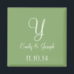 Wedding Asparagus Cute Monochromatic Magnet<br><div class="desc">Wedding Favour Monogram Magnets Featuring Bride's Name,  Groom's Name and Wedding Date Custom Style Design -  posh and personalizable Personalizable Option - Asparagus Cute Monochromatic Colour Design custom magnets are perfect for giving out as mementos and wedding favours.</div>
