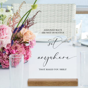 Wedding Assigned Seats Are Not Our Style With Wood Acrylic Sign