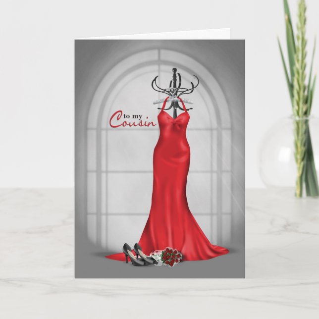 Wedding Attendant Request for Cousin Invitation (Front)