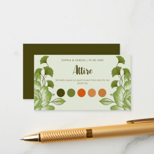 Wedding Attire Colour Code Enclosure Card
