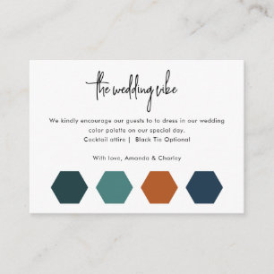 Wedding Attire Colour Palette QR Code Scan Enclosure Card