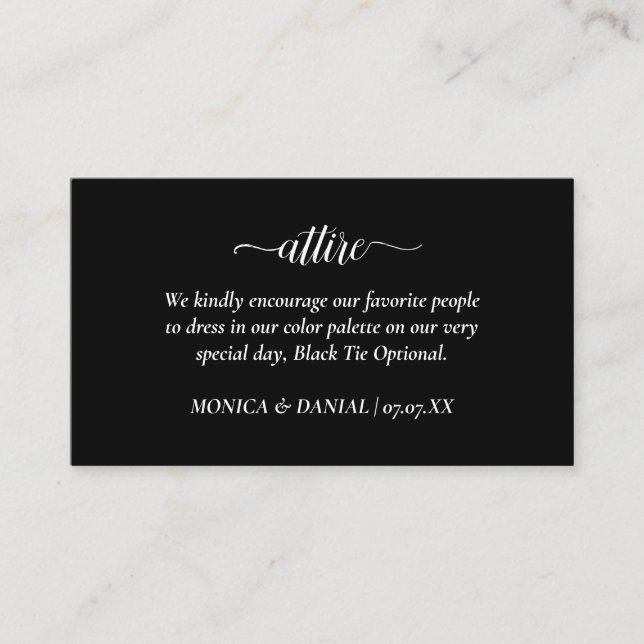 Wedding Attire Dress Code  Enclosure Card (Front)