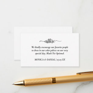 Wedding Attire Dress Code  Enclosure Card