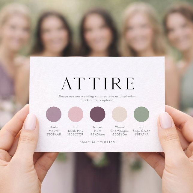 Wedding Attire Guide Card with Color Palette (Creator Uploaded)