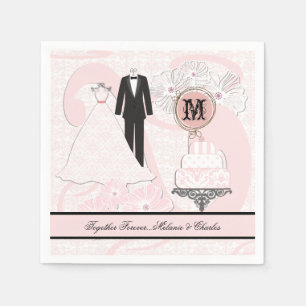Wedding Attire Personalised Paper Napkins