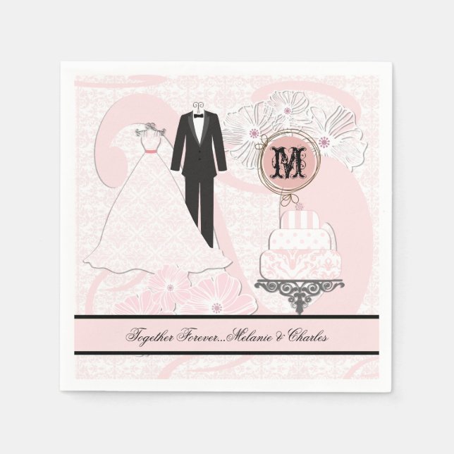 Wedding Attire Personalised Paper  Napkins (Front)