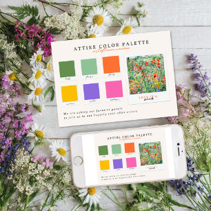 Wedding Attire   Wildflower Colour Palette Invitation