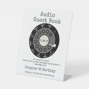 Wedding Audio Guest Book Black Rotary Dial Sign