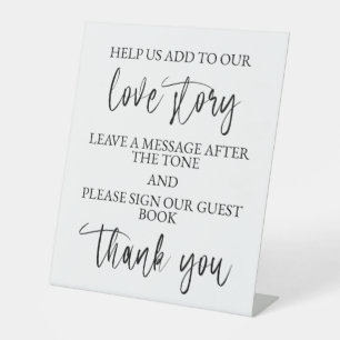 Wedding Audio Guest Book Pedestal Table Sign 