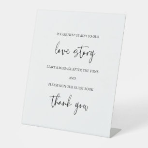 Wedding Audio Guest Book Pedestal Tabletop Sign 