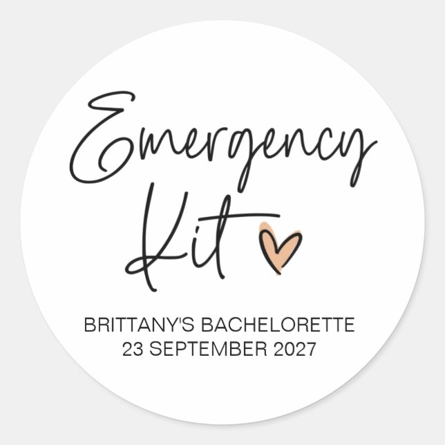 Wedding Bachelorette Hens Party Bridal Party Favor Classic Round Sticker (Front)