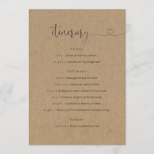 Wedding / Bachelorette Party / Birthday Itinerary Programme