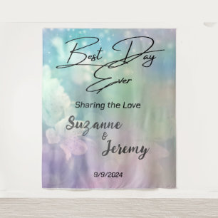 Wedding backdrop banner. Best Day Ever! Tapestry