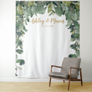 Wedding Backdrop - Eucalyptus - Photo Booth Tapestry