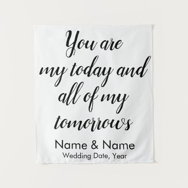 Wedding Backdrop for Reception, Rustic Back drop Tapestry (Front)