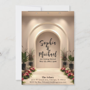 Wedding Backdrop Magazine Cover Invitation