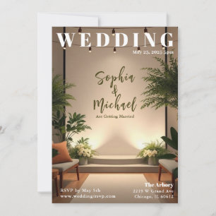 Wedding Backdrop Magazine Cover Invitation