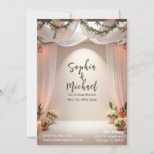 Wedding Backdrop Magazine Cover Invitation