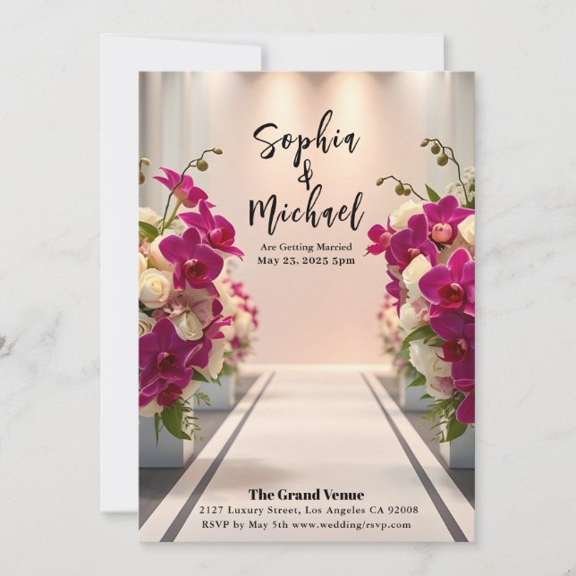 Wedding Backdrop Magazine Cover Invitation (Front)