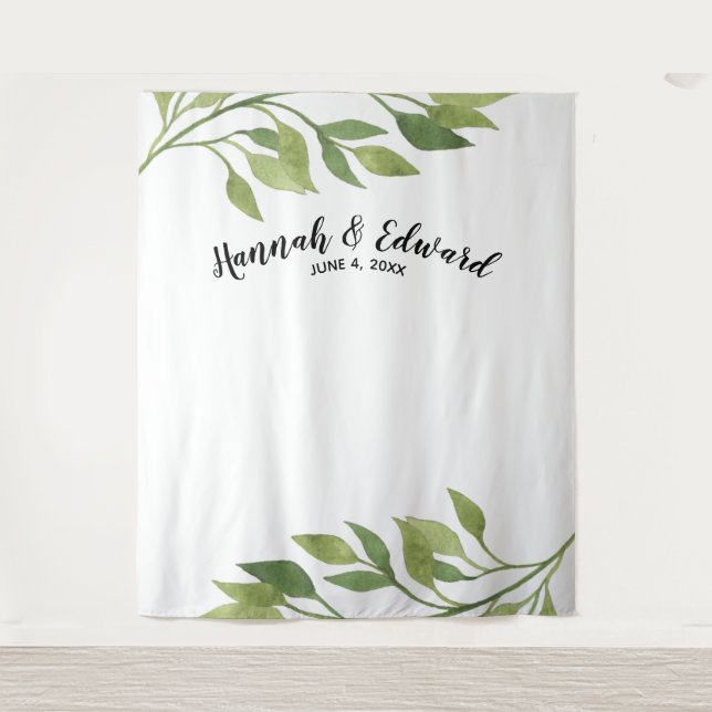 Wedding backdrop, photo prop, custom botanical tapestry (Front)