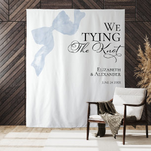 Wedding Backdrops We Are Tying The Knot Bow Tapestry