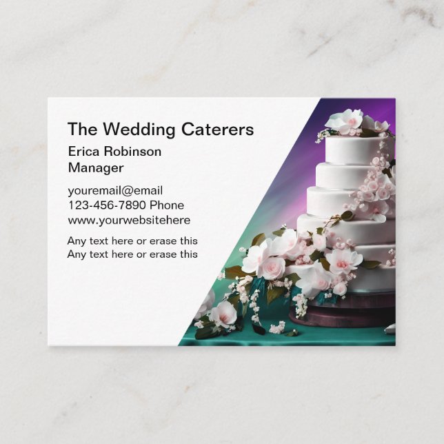 Wedding Bakery Caterer Business Cards (Front)