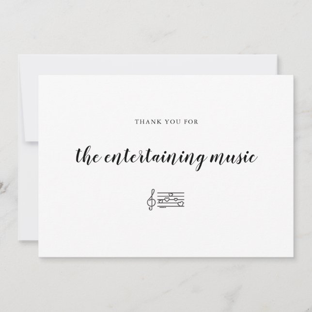 Wedding Band Music Dancefloor Entertainment Thank You Card (Front)