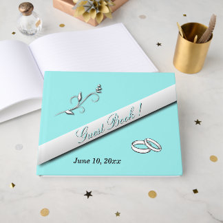 Wedding Bands Aqua Wedding Guest Book