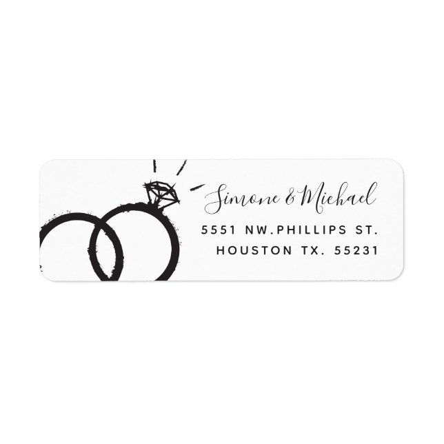 Wedding Bands | Black and White Address (Front)