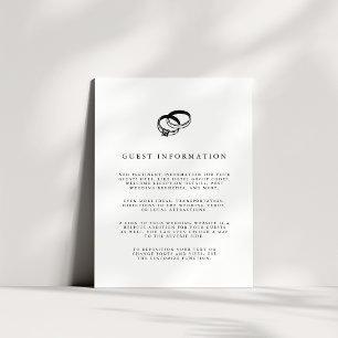Wedding Bands   Black and White Guest Details Enclosure Card
