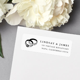 Wedding Bands   Black and White Return Address