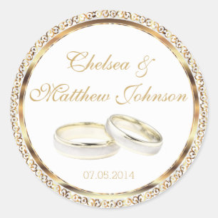 Wedding Bands for the Bride and Groom Classic Round Sticker