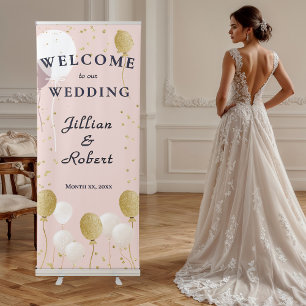 Wedding Banner Blush Pink and Gold