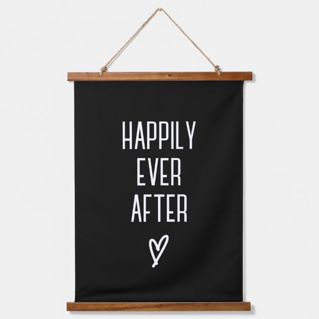 Wedding Banner - Happily Ever After- Heart- Love H Hanging Tapestry (Front)