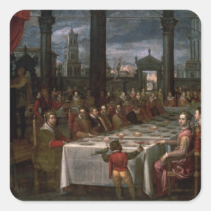 Wedding banquet square sticker