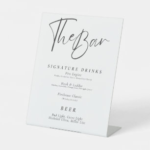 Wedding Bar Menu Pedestal Sign