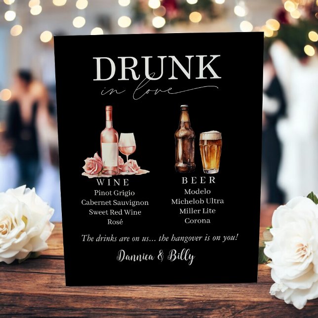 Wedding Bar Menu Sign For Wine and Beer (Creator Uploaded)