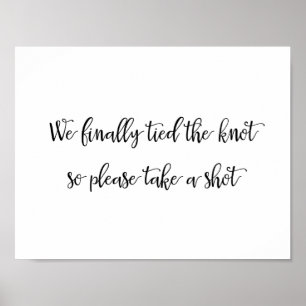 Wedding Bar Party sign   Calligraphy